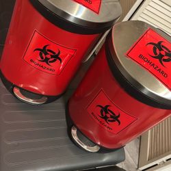 2x Bio Bin Cans - Tattoo PMU Biohazard Trashcans ($40 Each If New)