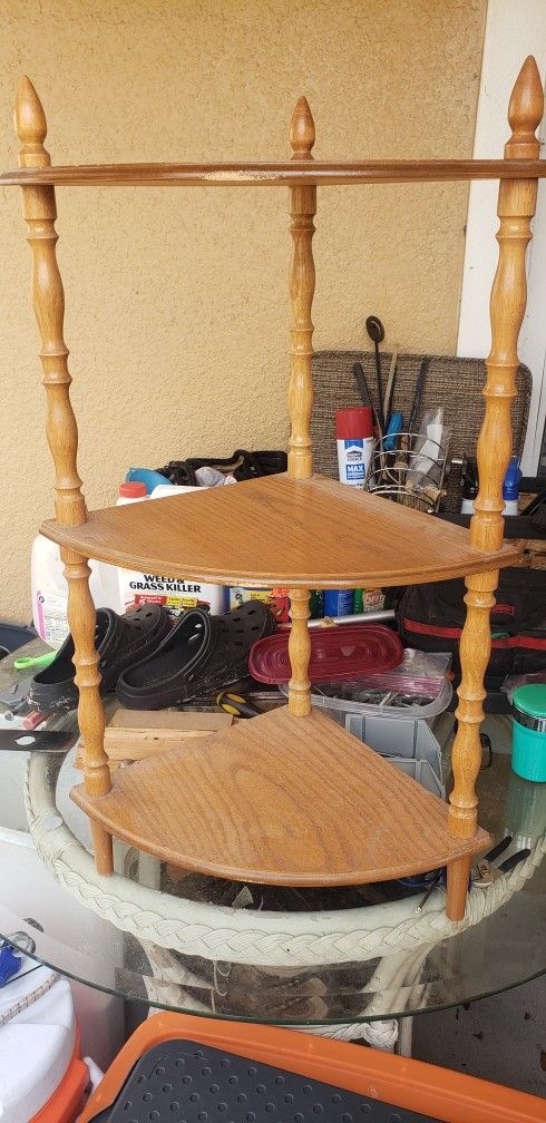Wood Corner Shelf 