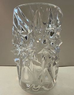 Bohemia Czech Republic crystal vase New 8in