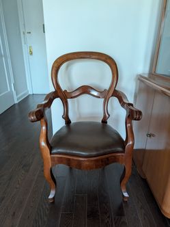 Antique, beautiful wooden desk chair