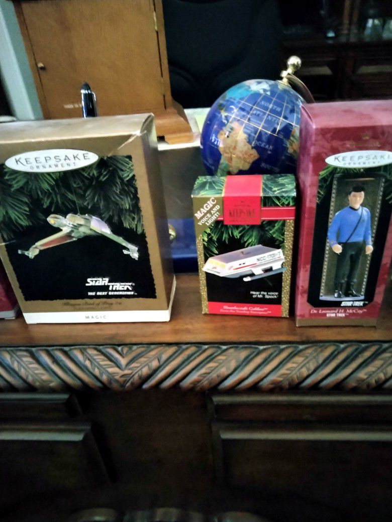 Star Trek Christmas Ornaments Vintage Never Been Out Of Boxes Perfect $50 Each Unless You Buy Them All