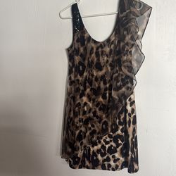 Animal print cocktail dress, size 10