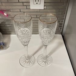 Waterford Crystal Commemorative year 2000 millennium champagne flutes