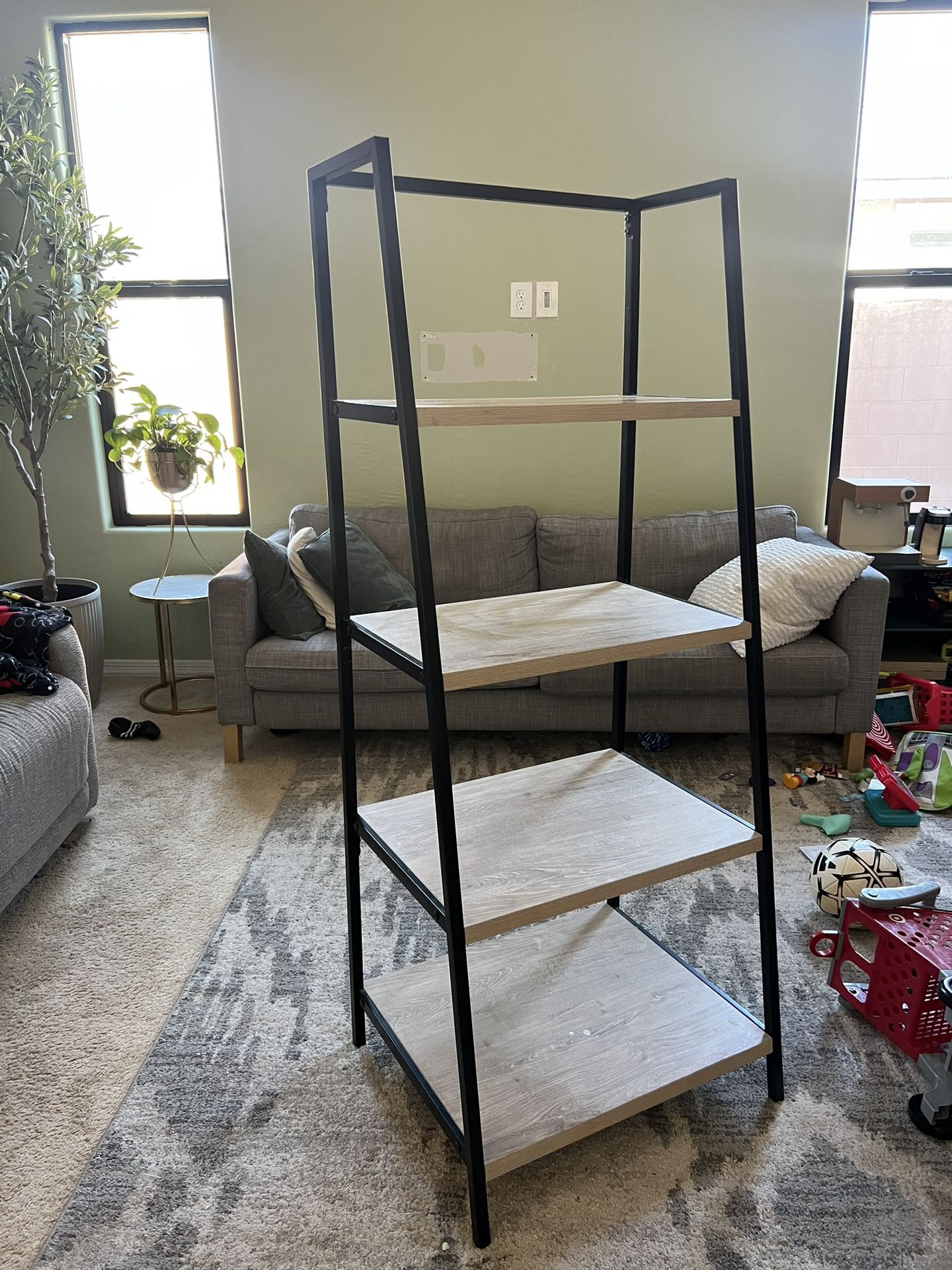 Modern Shelf Black With Wood