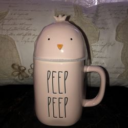 Rae Dunn Peep Peep Pink Mug With Topper