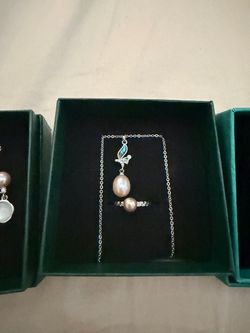 Genuine freshwater Pearl set s925 silver