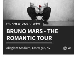 Bruno Mars Concert Tickets April 10 Las Vegas Allegiant Stadium