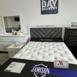 Gorgeous Colby White Queen Bed Set!$799!*SAME DAY DELIVERY*NO CREDIT NEEDED*EASY FINANCING*HUGE SALE*