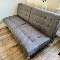 Modern Gray Sleeper Futon Couch 