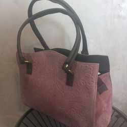 Hand tooled Leather Shoulder Purse