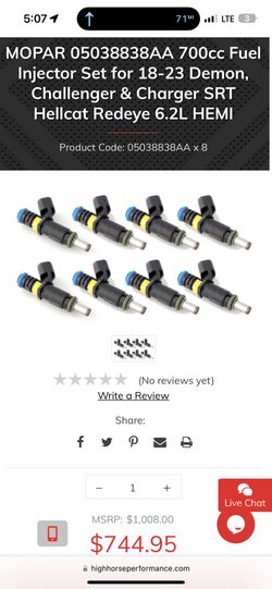 Dodge Hellcat Redeye Injectors