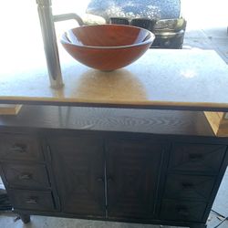 vessel sink vanity set.