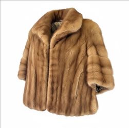 Classic Women's Mink Stole in Light Brown