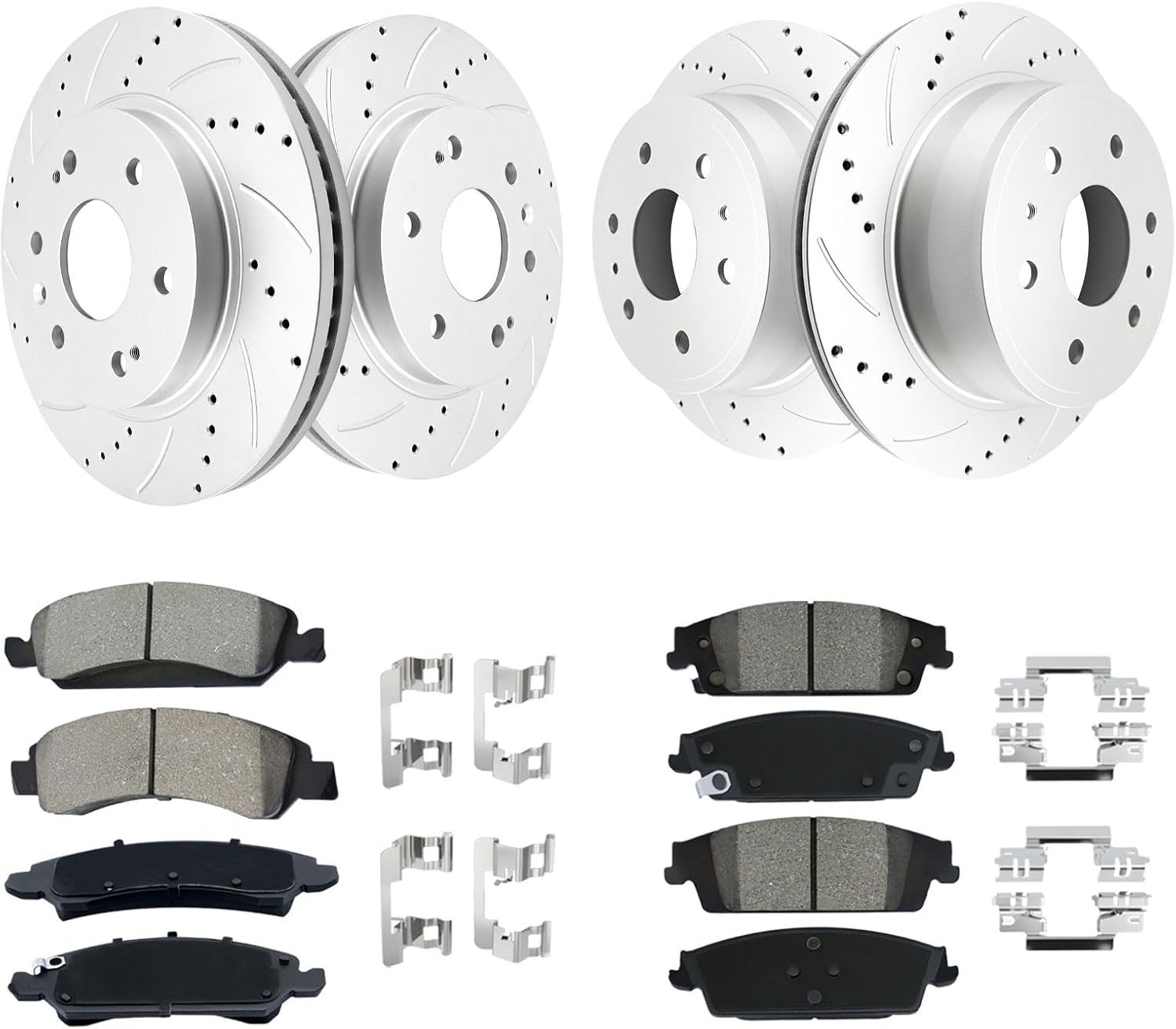 Front+Rear Brakes and Rotors Kit Replace for 2014-2018 Chevy Silverado 1500, 2015-2020 Tahoe