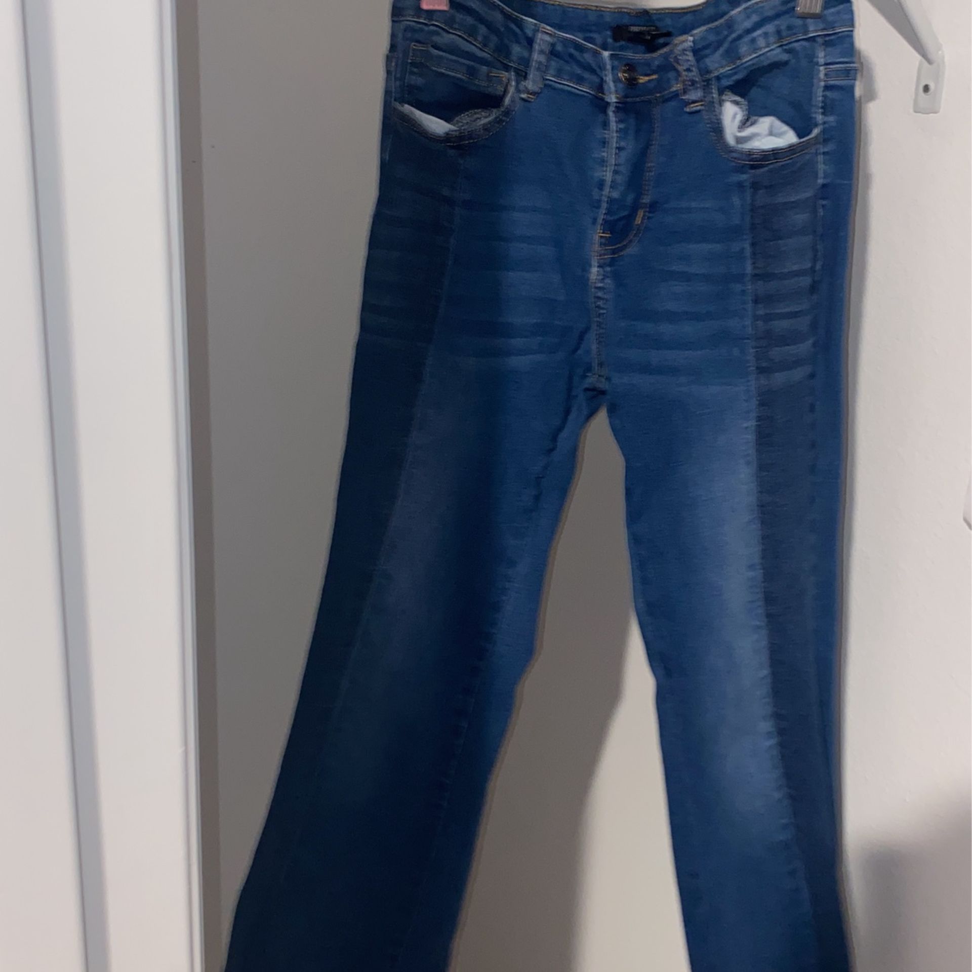 Blue Flare, Fringed Jeans 
