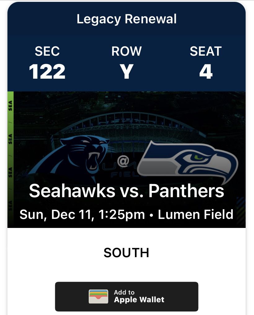 Seahawks VS Panthers