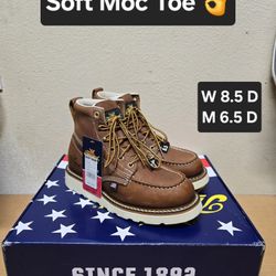 Thorogood Work Boot Size Woman's 8.5 Men's 6.5 Soft Moc Toe 