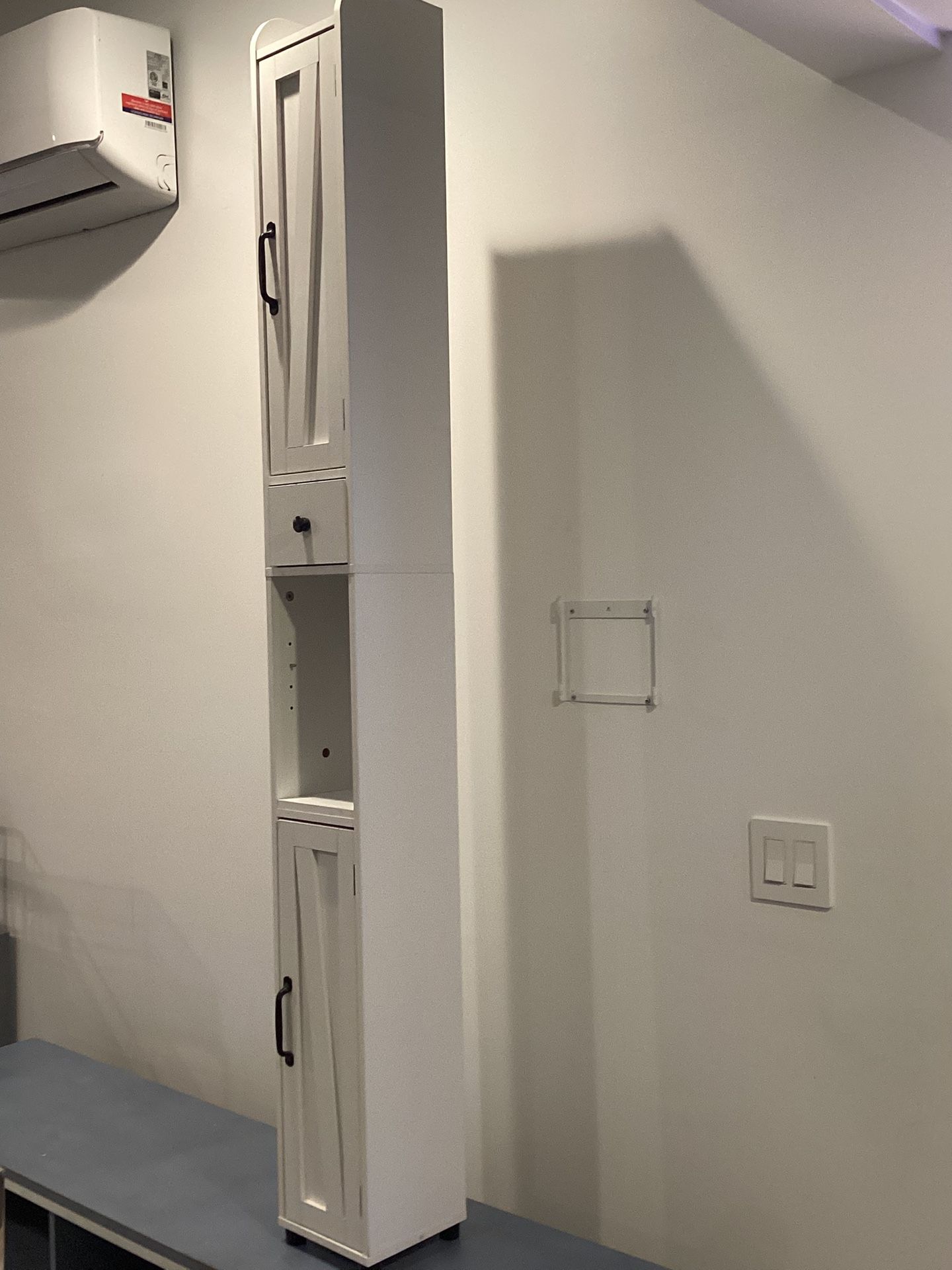 Tall White Farmhouse Storage Cabinet β Stylish & Space-Saving!