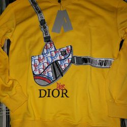 Christian Dior XL Saddle Bag Sweater Yellow