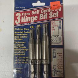 3 Piece Self Centering Hinge Bit Set