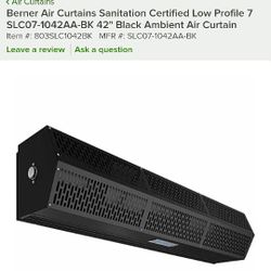 BERNER AIR CURTAINS SANITATION CERTIFIED LOW PROFILE