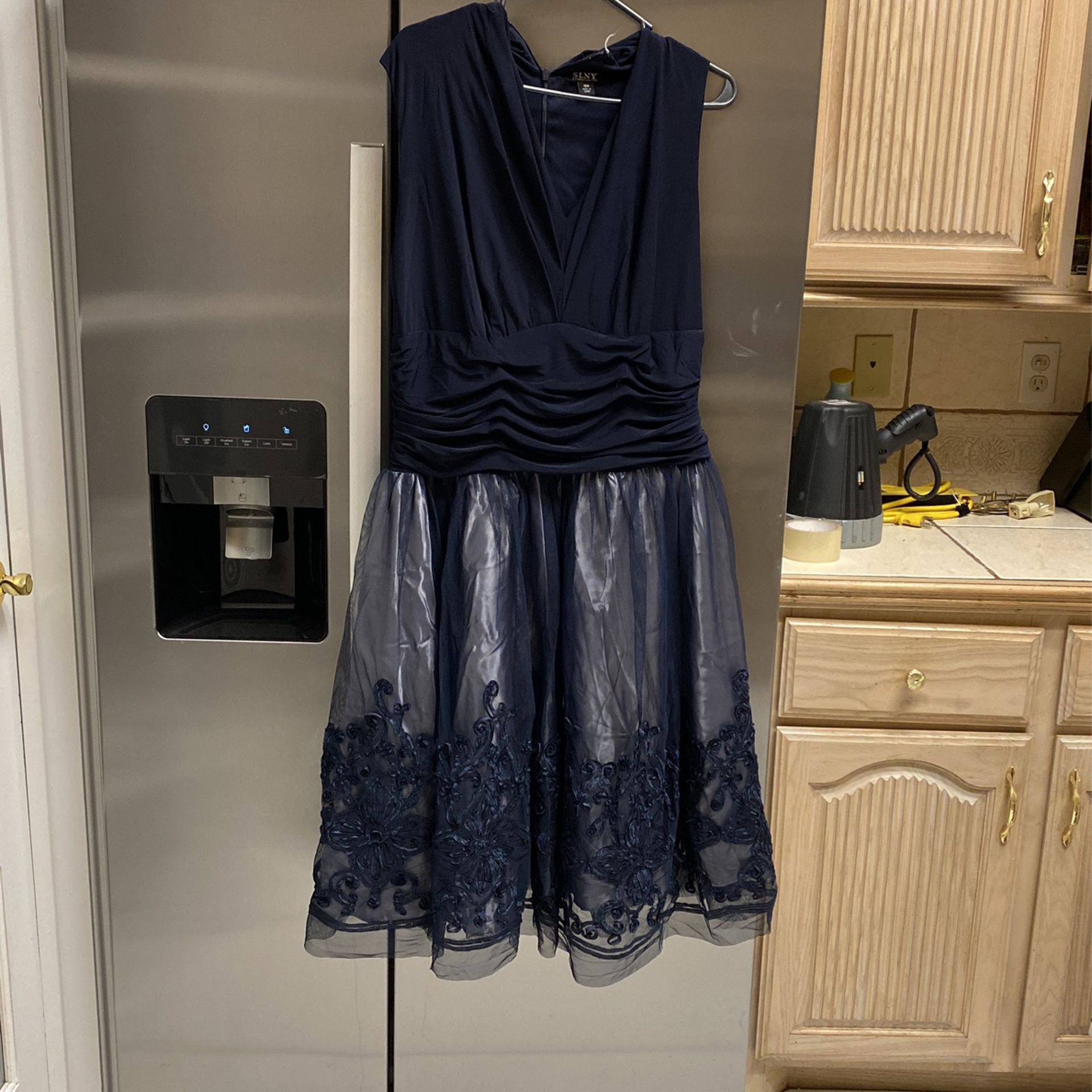 Midnight Blue Party Dress 16 W