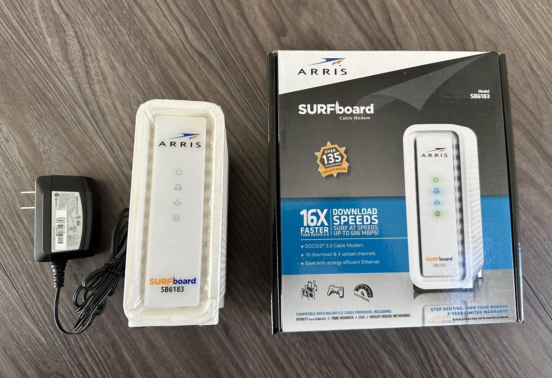 Arris Surfboard SB6183 Cable Modem 686 mbps Internet Xfinity 16x4 Docsis 3.0