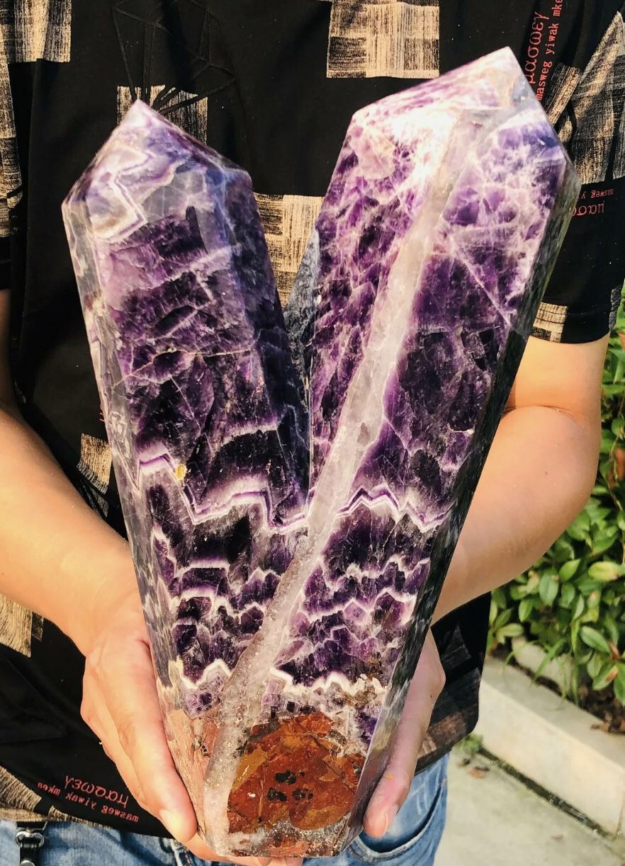 2 Headed Terminated Chevron Amethyst Crystal