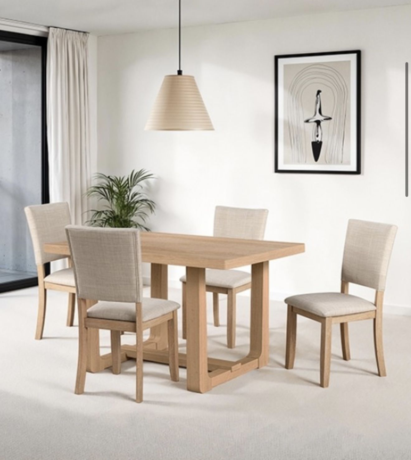 New Dining Table Set In Natural Wood, Free Delivery β
Rectangular Oak Dining Table Set, 5pc Dining Table Set