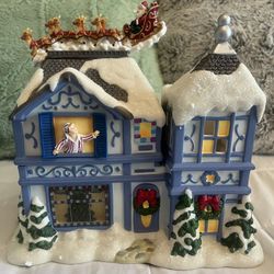 PartyLite The Night Before Christmas Musical Tealight House Candle Holder NEW