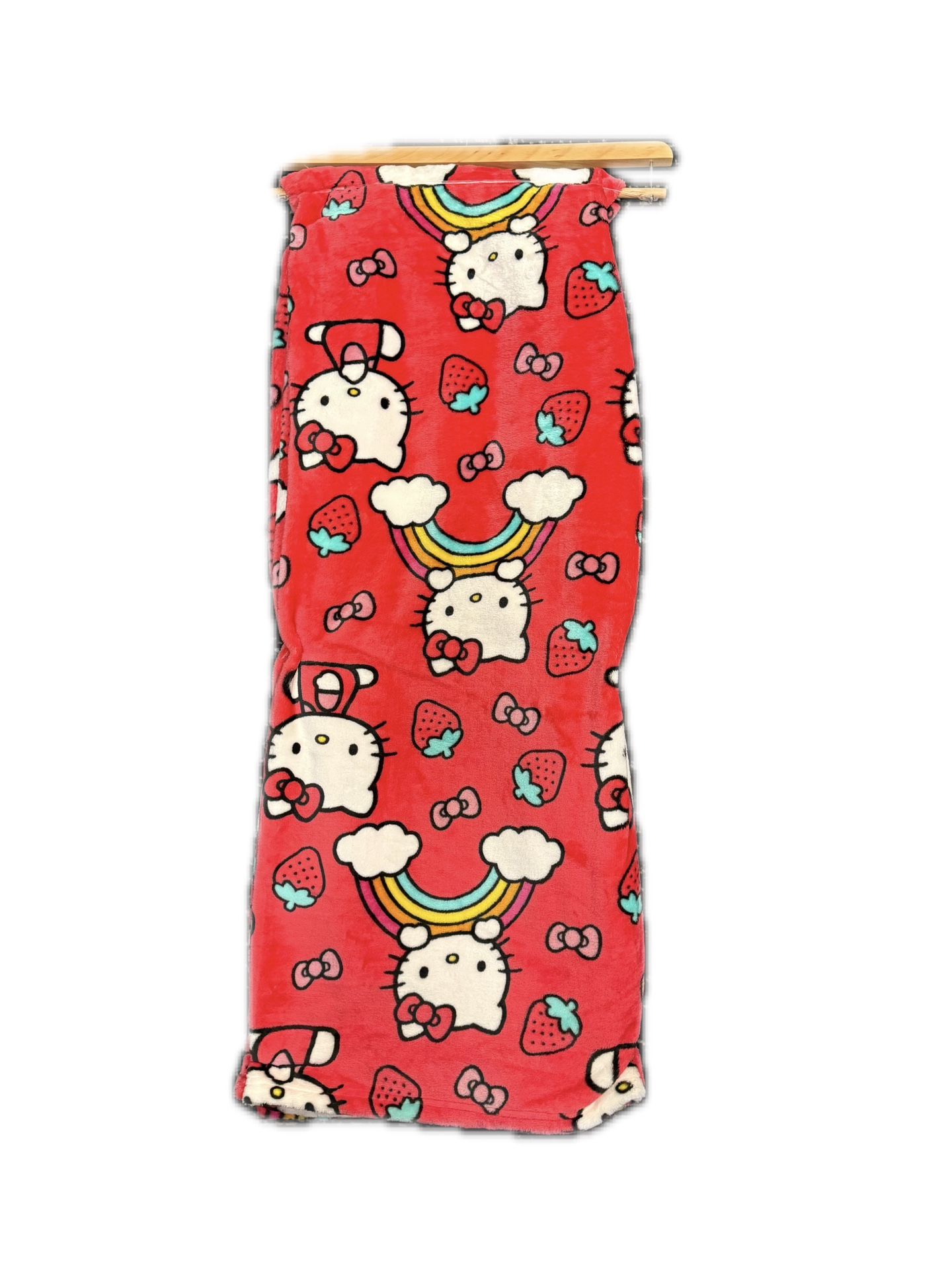 Hello Kitty Bows & Strawberries Saniro Silk Touch 50in X 70in Throw Blanket