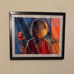 Trick or treat custom art piece on black frame