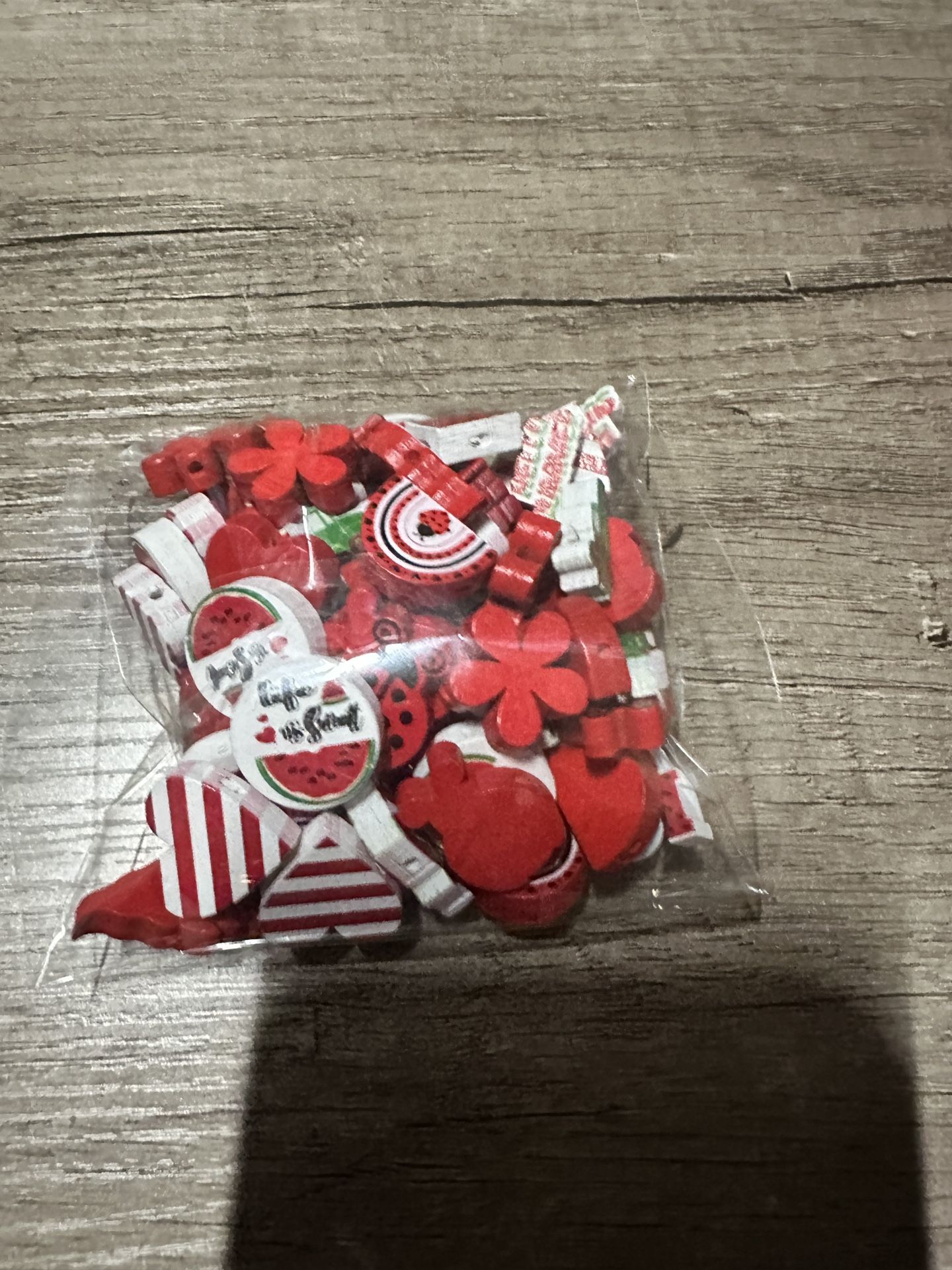 Lady Bug Wood Beads