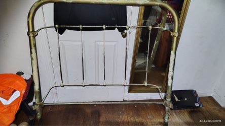 ANTIQUE  IRON HEAD AND FOOT BOARD