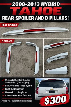 2008–2013 Chevy Tahoe Hybrid Rear Spoiler & D-Pillars