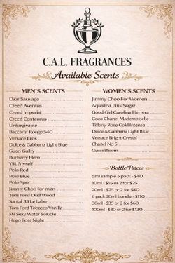 Designer Type Cologne and Perfume