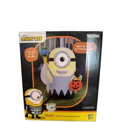 Halloween 3'Ft Minions Stuart Ghost Airblown Inflatable Blowup Decoration NEW !!