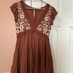 Francesca’s Boutique Rust Orange Dress Size M 
