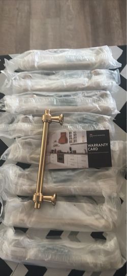 9 Gold Cabinet Drawer Pulls – Set