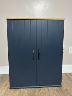 Bookshelve and storage cabinet blue marine