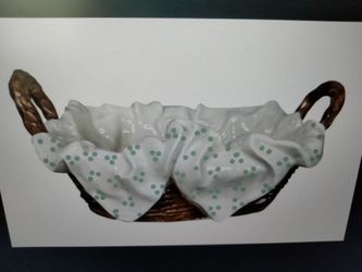 Vintage Mold of Large Woven Bread Basket for Ceramic Casting