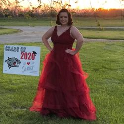 Burgundy Prom Dress Size 16