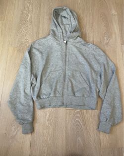Grey Cropped Hoodie
