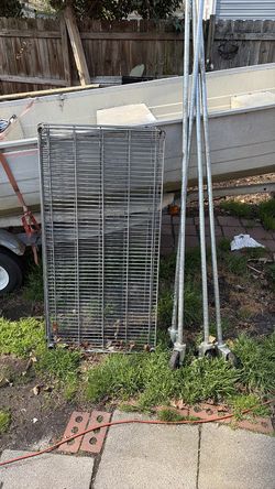 Metal shelves roll around