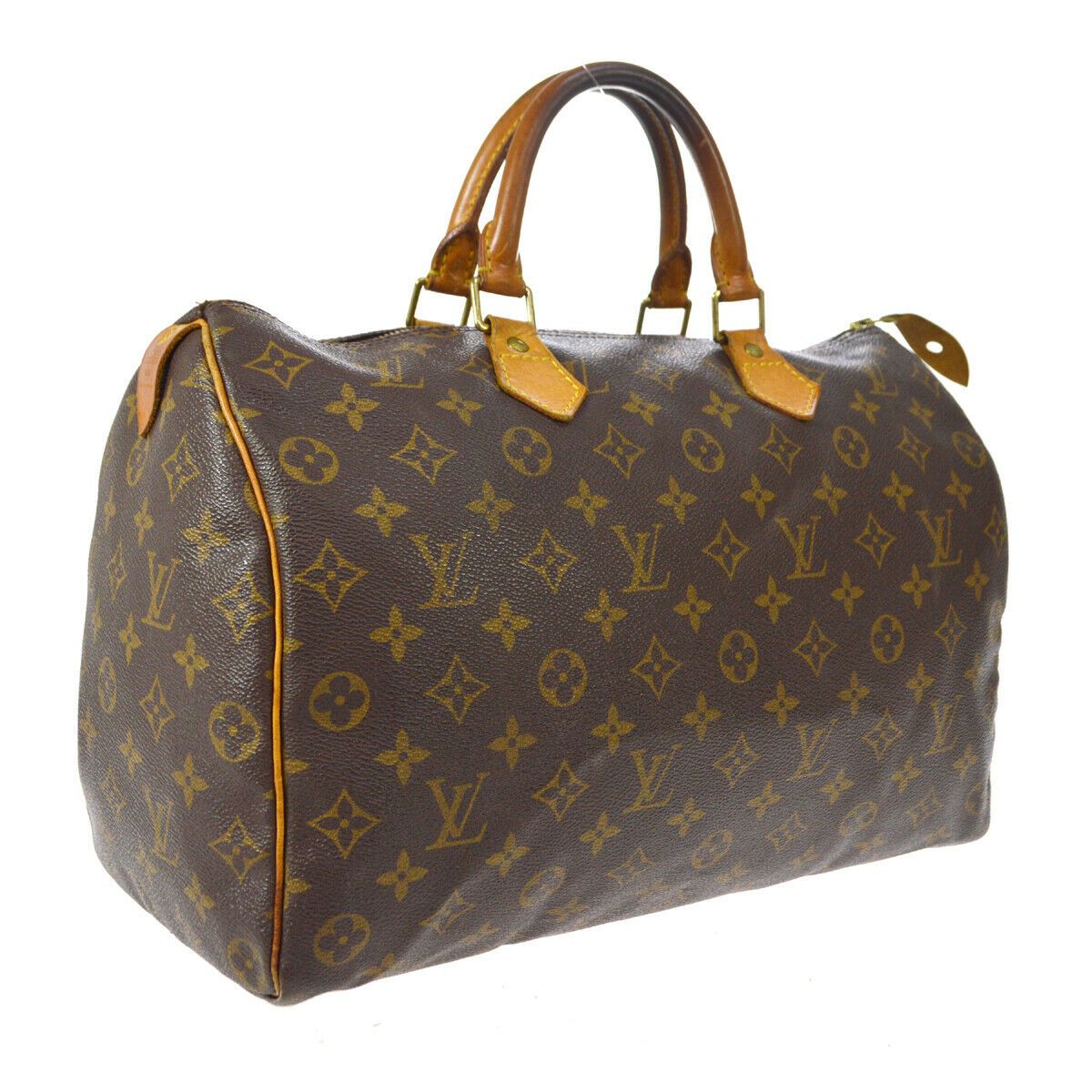 Pre-Owned LOUIS VUITTON SPEEDY 35 HAND BAG MONOGRAM CANVAS LEATHER