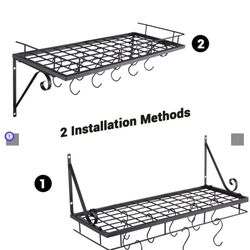 Wall Mounted Pot Rack 