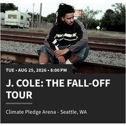 J. Cole The Fall-Off Tour Seattle, WA 8/25/26 - 2 Tickets