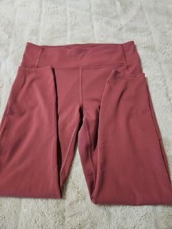 Mauve High-Waist Flare Leggings with Pockets