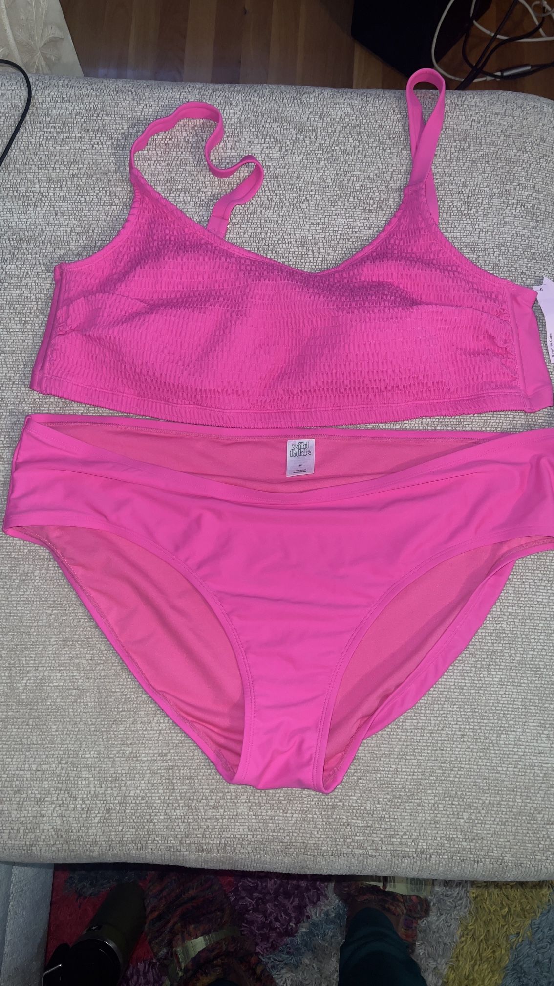 Sexy Bright Pink 2pc Swimsuit