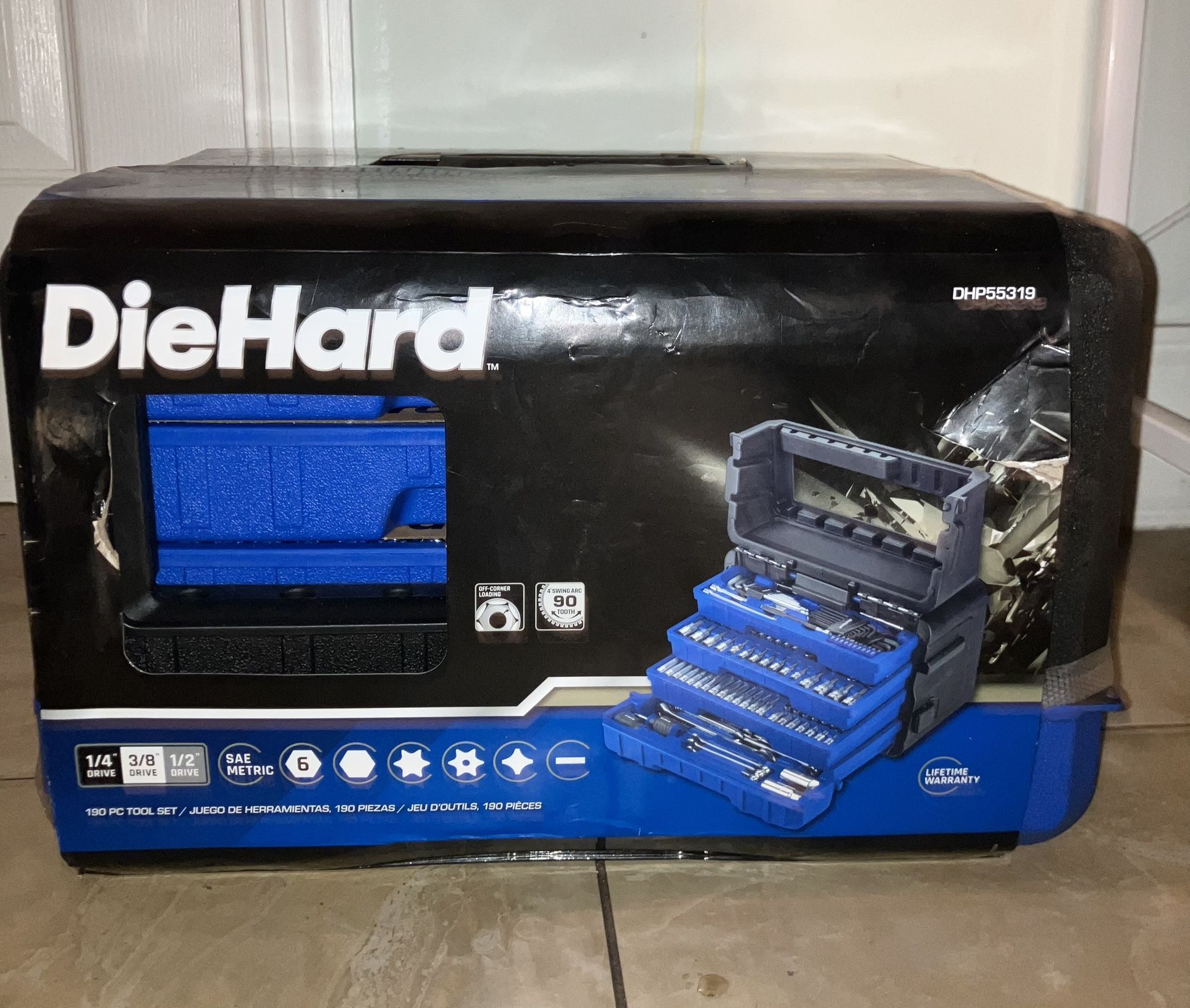 DIEHARD - NIB - UNOPENED - 1/4", 3/8" & 1/2" Drive Tool Set, 190 Piece, 90 Tooth